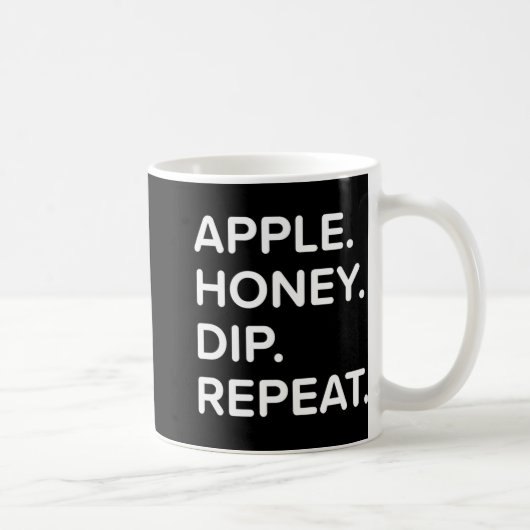 Rosh Hashanah Honey Dip Repeat Jewish New Year 202 Koffiemok (Rechts)