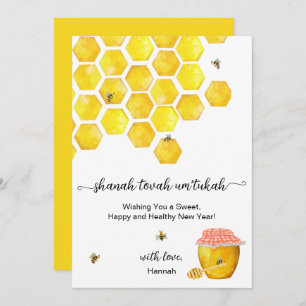 Rosh Hashanah Honey Jewish New Year Card Kaart