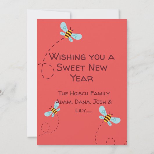 Rosh Hashanah Honing & Bij Groet Feestdagenkaart (Achterkant)