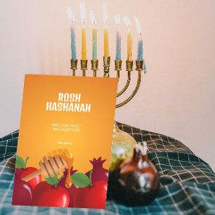 Rosh Hashanah Honinglepel, Appels, Granaatappels Kaart