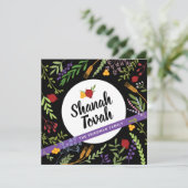 Rosh Hashanah Jewish New Year Greetings-English Ca Kaart (Staand voorkant)