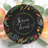 Rosh Hashanah Jewish New Year-Shana Tovah in Black Papieren Bordje
