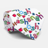 Rosh Hashanah Jewish New Year Text Greing Stropdas (Opgerold)