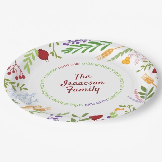 Rosh Hashanah Joods Nieuwjaar-Shana Tovah op WIT Papieren Bordje (Gekanteld)