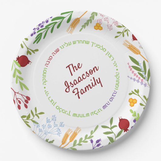 Rosh Hashanah Joods Nieuwjaar-Shana Tovah op WIT Papieren Bordje (Voorkant)