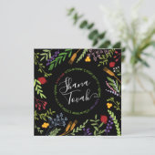 Rosh Hashanah Joods Nieuwjaar-Shana Tovah op zwart Feestdagenkaart (Staand voorkant)