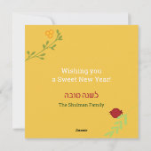 Rosh Hashanah Joods Nieuwjaar-Shana Tovah op zwart Feestdagenkaart (Achterkant)