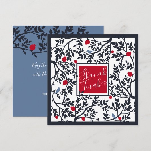 Rosh Hashanah Joods Nieuwjaar Shana Tovah op zwart Feestdagenkaart (Voorkant / Achterkant)