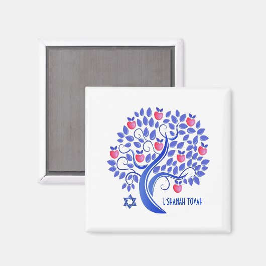 Rosh Hashanah. Joods nieuwjaarsgeschenk Magneet (Voorkant / Achterkant)