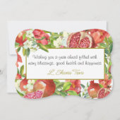 Rosh Hashanah Joodse granaatappel Nieuwjaar Groet Feestdagenkaart (Voorkant)