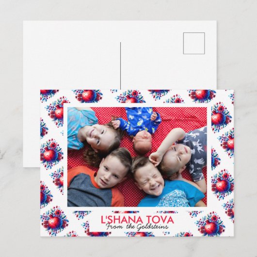 Rosh Hashanah Joodse Nieuwjaar Familiefoto Feestdagenkaart (Voorkant / Achterkant)