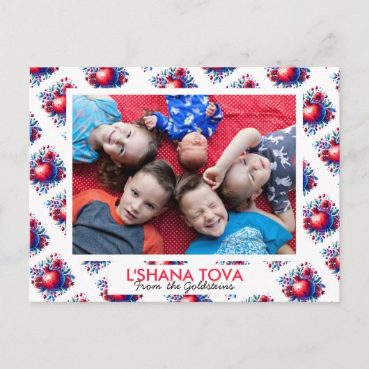 Rosh Hashanah Joodse Nieuwjaar Familiefoto Feestdagenkaart (Voorkant)