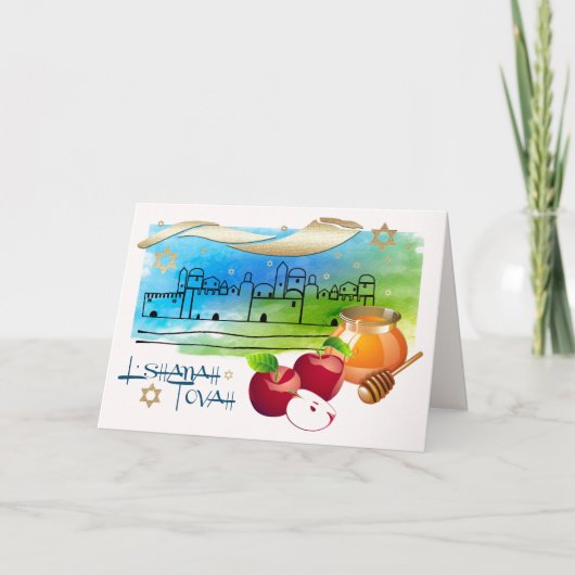 Rosh Hashanah | Joodse Nieuwjaarskaarten Feestdagen Kaart (Voorkant)