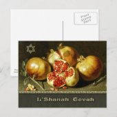 Rosh Hashanah. Joodse nieuwjaarskunst Feestdagenkaart (Voorkant / Achterkant)