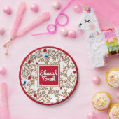 Rosh Hashanah Jwish New Year Bird & Pomegranates Papieren Bordje (Feest)