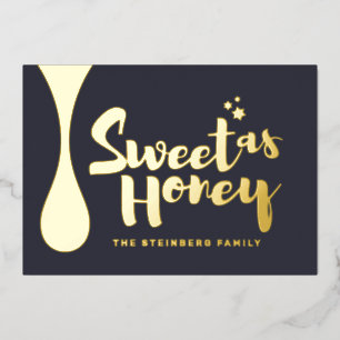 Rosh Hashanah Jwish New Year Greetings Gold Folie Feestdagenkaart