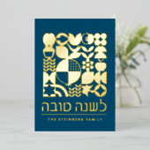 Rosh Hashanah Jwish New Year Greetings Real Folie Feestdagenkaart (Staand Voorkant)