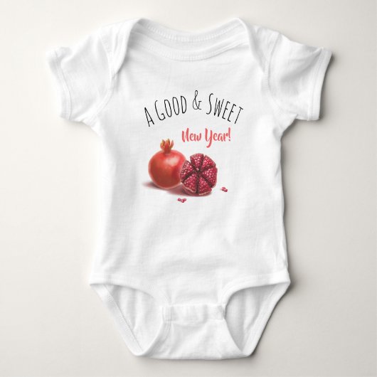 Rosh Hashanah Jwish New Year Holiday Pomegranates Romper (Voorkant)