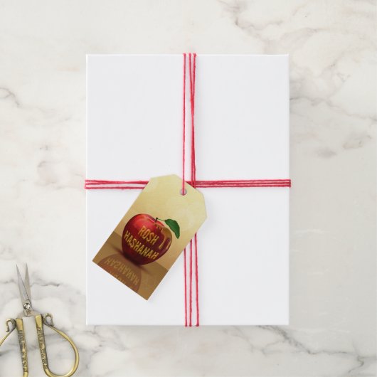 Rosh Hashanah Jwish New Year Honey Apple Cadeaulabel (Met Touw)