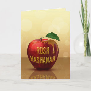 Rosh Hashanah Jwish New Year Honey Apple Feestdagen Kaart
