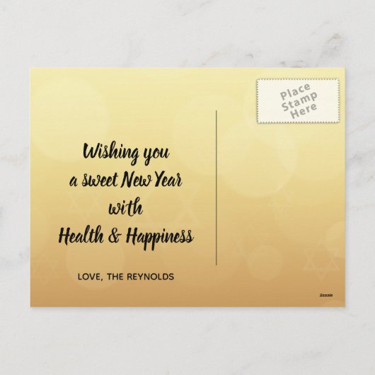 Rosh Hashanah Jwish New Year Honey Apple Feestdagenkaart (Achterkant)