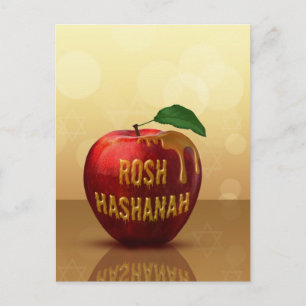 Rosh Hashanah Jwish New Year Honey Apple Feestdagenkaart