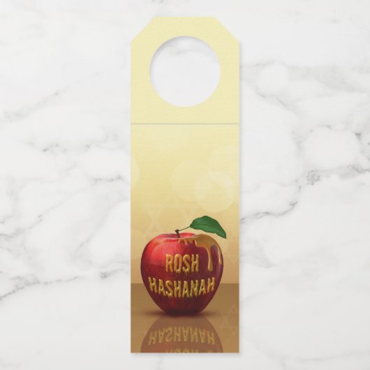 Rosh Hashanah Jwish New Year Honey Apple Flessenhanger (Voorkant)