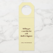 Rosh Hashanah Jwish New Year Honey Apple Flessenhanger (Achterkant)