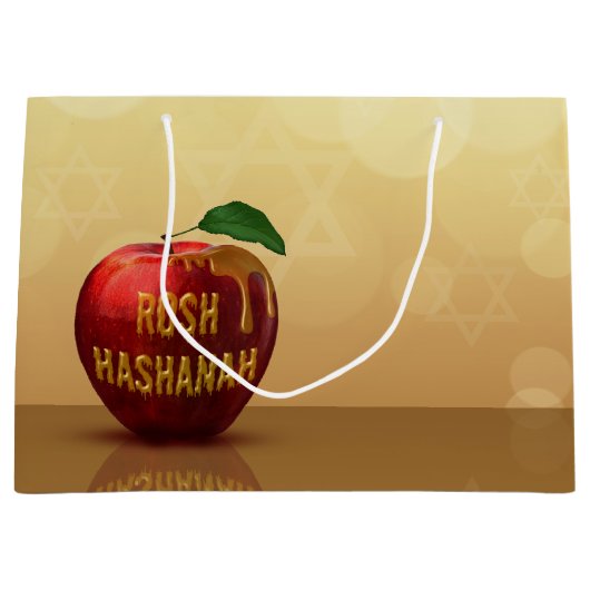 Rosh Hashanah Jwish New Year Honey Apple Groot Cadeauzakje (Voorkant)