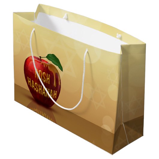Rosh Hashanah Jwish New Year Honey Apple Groot Cadeauzakje (Achterkant Gekanteld)