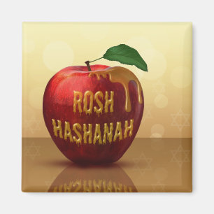 Rosh Hashanah Jwish New Year Honey Apple Magneet