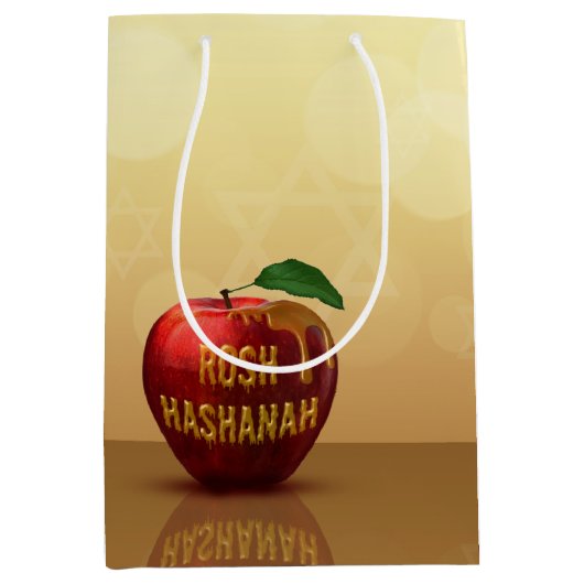 Rosh Hashanah Jwish New Year Honey Apple Medium Cadeauzakje (Voorkant)