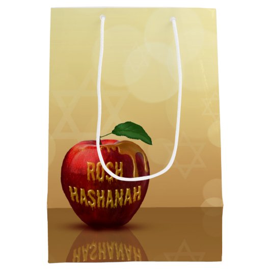 Rosh Hashanah Jwish New Year Honey Apple Medium Cadeauzakje (Achterkant)