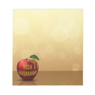 Rosh Hashanah Jwish New Year Honey Apple Notitieblok