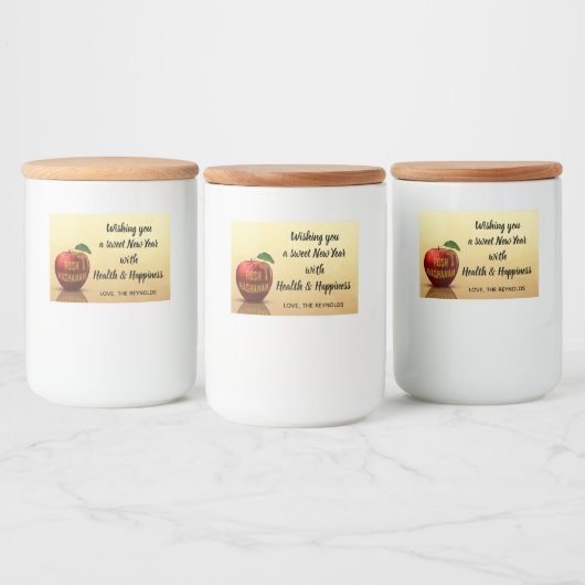 Rosh Hashanah Jwish New Year Honey Apple Voedselcontainer Etiket (Flessen)
