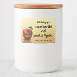 Rosh Hashanah Jwish New Year Honey Apple Voedselcontainer Etiket