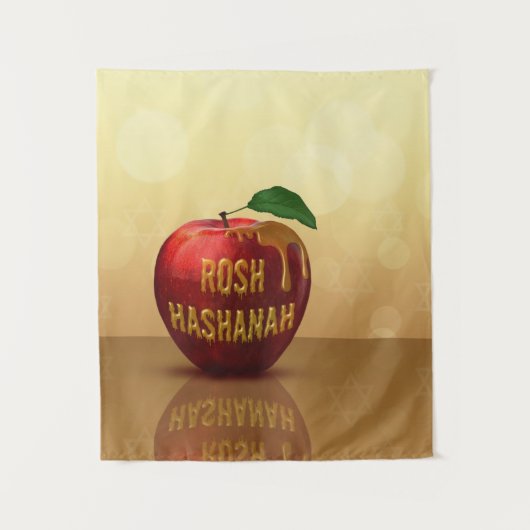 Rosh Hashanah Jwish New Year Honey Apple Wandkleed (Voorkant)