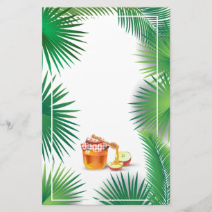 Rosh Hashanah Jwish New Year Honey Palm bladeren Briefpapier