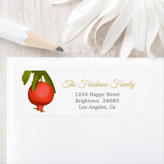 Rosh Hashanah Jwish New Year Pomegranate Etiket (Insitu)
