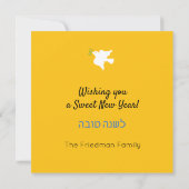 Rosh Hashanah Jwish New Year Pomegranate Honey Ca Kaart (Achterkant)