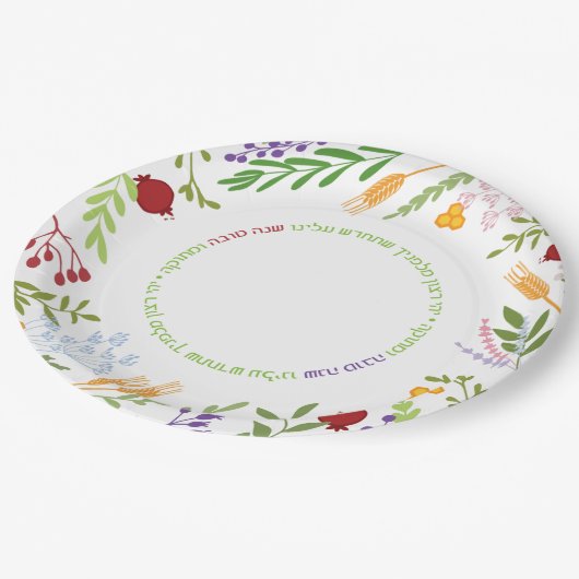 Rosh Hashanah Jwish New Year-Shana Tovah op WHITE Papieren Bordje (Gekanteld)