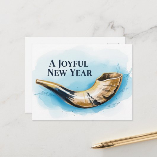 Rosh Hashanah Jwish nieuwjaar Briefkaart (Voorkant / Achterkant in situ)