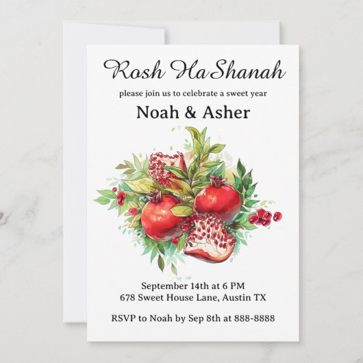Rosh HaShanah Kaart Party Uitnodiging Kaarten (Voorkant)