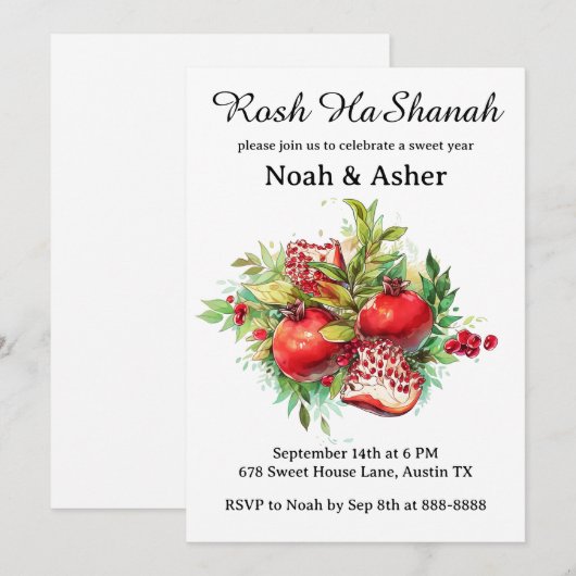 Rosh HaShanah Kaart Party Uitnodiging Kaarten (Voorkant / Achterkant)