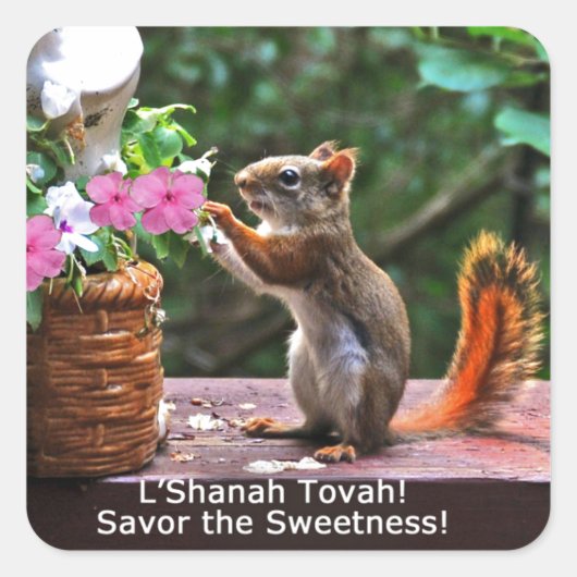 Rosh Hashanah Kaarten Cadeaus Vierkante Sticker (Voorkant)