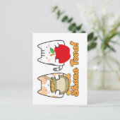 Rosh Hashanah kawaii Katten - Joods Nieuwjaar Briefkaart (Staand voorkant)