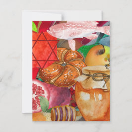 Rosh Hashanah-kerstkaarten Notitiekaartje