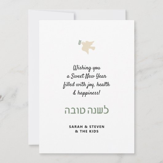 Rosh Hashanah Lshanah Tovah Joods Nieuwjaarskaart Feestdagenkaart (Achterkant)