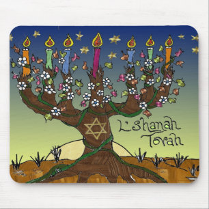 Rosh Hashanah L'Shanah Tovah Tree of Life Menorah Muismat