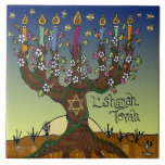 Rosh Hashanah L'Shanah Tovah Tree of Life Menorah Tegeltje<br><div class="desc">U bekijkt het Lee Hiller Design Collectie van Home en Kantoor Decor,  Apparel,  Gifts en Collectibles. De Design zijn onder meer Lee Hiller Photography en Mixed Media Digital Art Collectie. Je kunt haar Natuur fotografie uitzichten op http://HikeOurPlanet.com/ en haar wandelende blog volgen in Hot Springs National Park.</div>